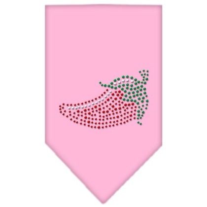 Chili Pepper Rhinestone Bandana Light Pink Large