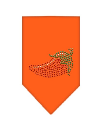 Chili Pepper Rhinestone Bandana Orange Large