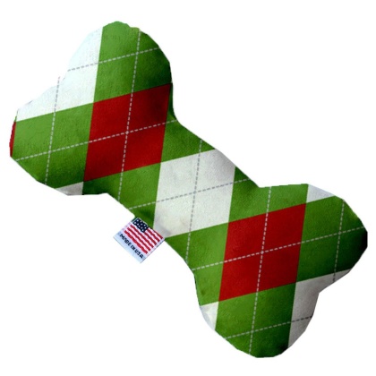 Christmas Argyle 10 Inch Bone Dog Toy