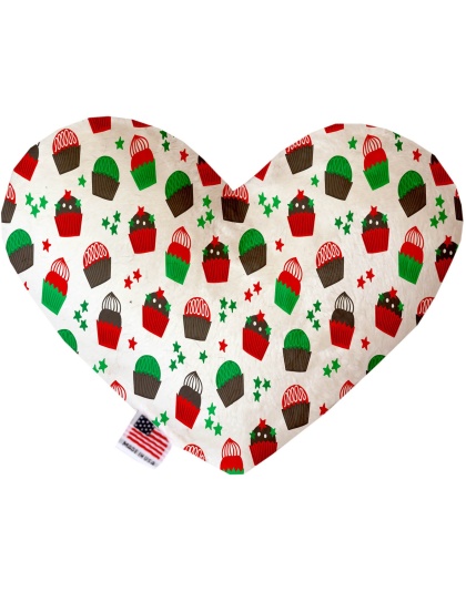 Christmas Cupcakes 6 Inch Heart Dog Toy