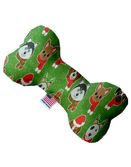 Christmas Dogs 10 Inch Canvas Bone Dog Toy