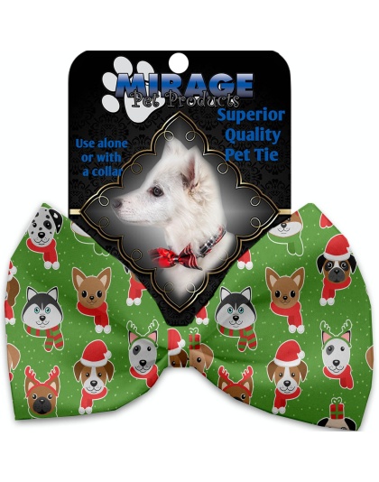 Christmas Dogs Pet Bow Tie Collar Accessory with Velcro