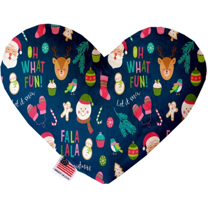 Christmas Party 6 Inch Canvas Heart Dog Toy