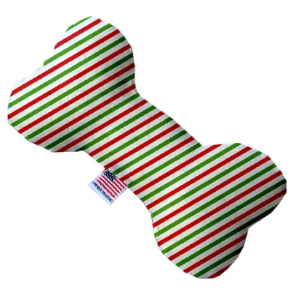 Christmas Pinstripes 10 Inch Bone Dog Toy