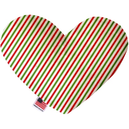 Christmas Pinstripes 6 Inch Heart Dog Toy