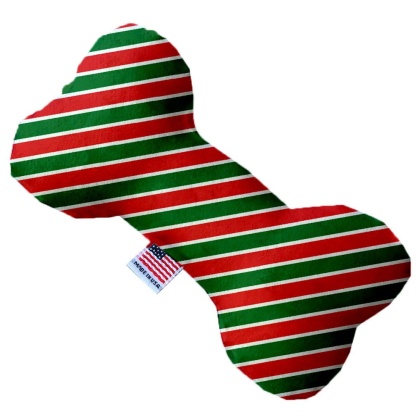 Christmas Stripes 10 Inch Bone Dog Toy