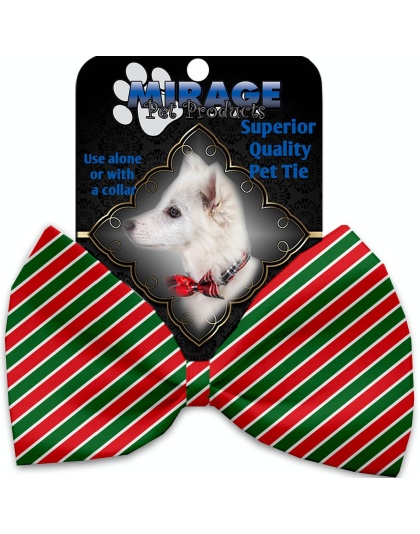 Christmas Stripes Pet Bow Tie