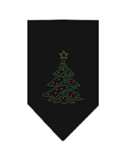 Christmas Tree Rhinestone Bandana Black Large