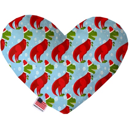 Christmas T-rex 6 Inch Canvas Heart Dog Toy