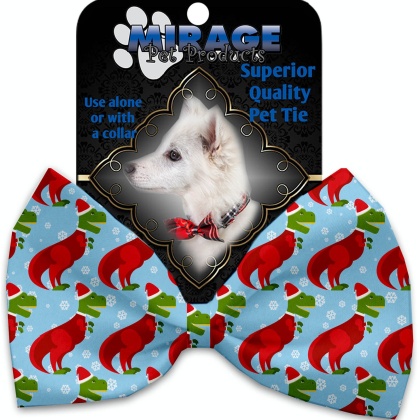 Christmas T-rex Pet Bow Tie