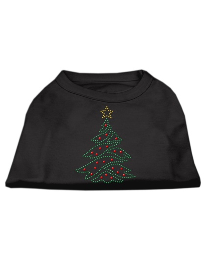 Christmas Tree Rhinestone Shirt Black L