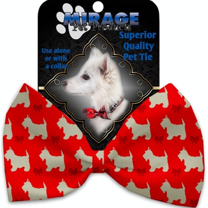 Christmas Westie Pet Bow Tie Collar Accessory with Velcro