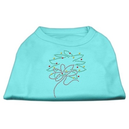 Christmas Wreath Rhinestone Shirt Aqua L