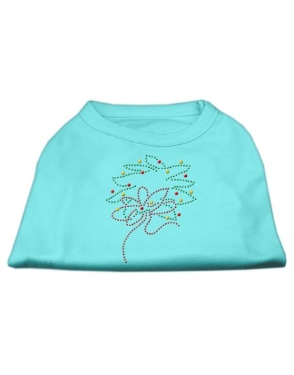 Christmas Wreath Rhinestone Shirt Aqua L