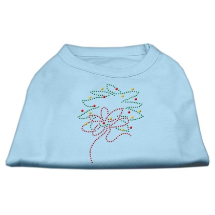 Christmas Wreath Rhinestone Shirt Baby Blue L