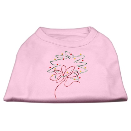 Christmas Wreath Rhinestone Shirt Light Pink L