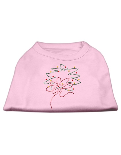 Christmas Wreath Rhinestone Shirt Light Pink L