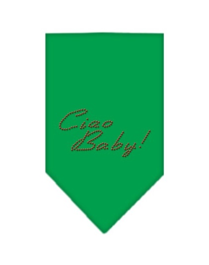 Ciao Baby Rhinestone Bandana Emerald Green Large