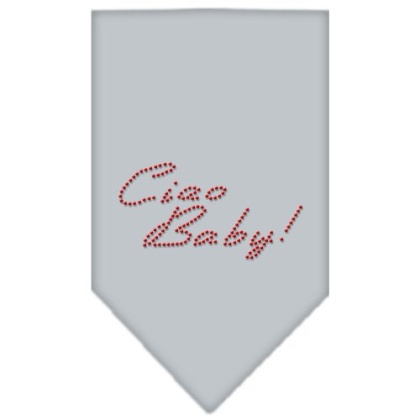 Ciao Baby Rhinestone Bandana Grey Large