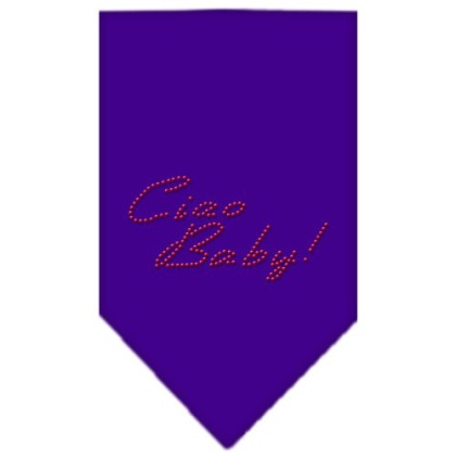 Ciao Baby Rhinestone Bandana Purple Large