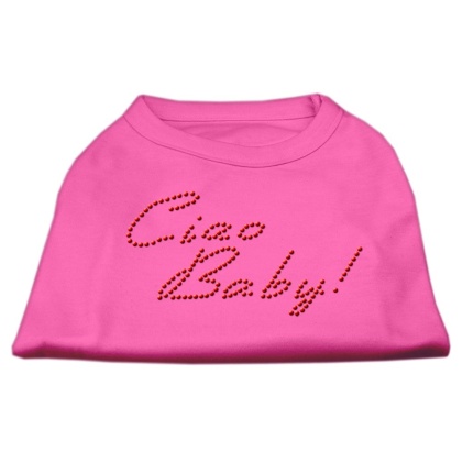 Ciao Baby Rhinestone Shirts Bright Pink L