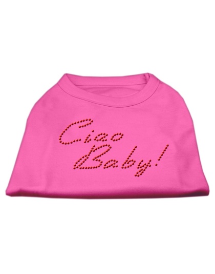 Ciao Baby Rhinestone Shirts Bright Pink L