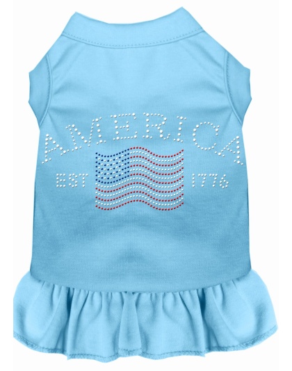 Classic America Rhinestone Dress Baby Blue 4X