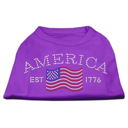 Classic American Rhinestone Shirts Purple L