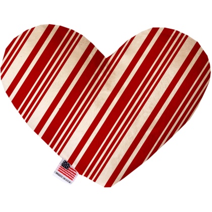 Classic Candy Cane Stripes 6 Inch Heart Dog Toy