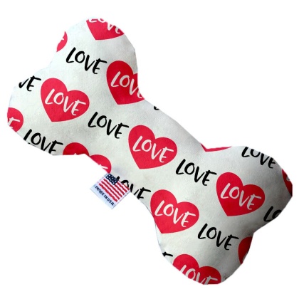 Classic Love 10 inch Canvas Bone Dog Toy