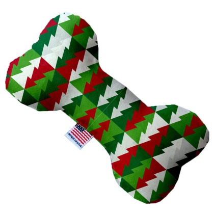 Classy Christmas Trees 10 Inch Canvas Bone Dog Toy