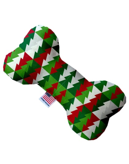 Classy Christmas Trees 10 Inch Canvas Bone Dog Toy