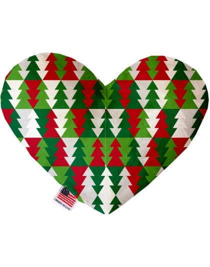 Classy Christmas Trees 6 Inch Canvas Heart Dog Toy