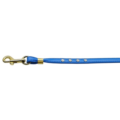 Clear Crystal Leash Blue Gold Hardware