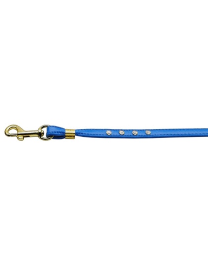 Clear Crystal Leash Blue Gold Hardware