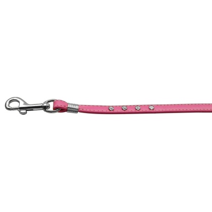 Clear Crystal Leash Pink Silver Hardware