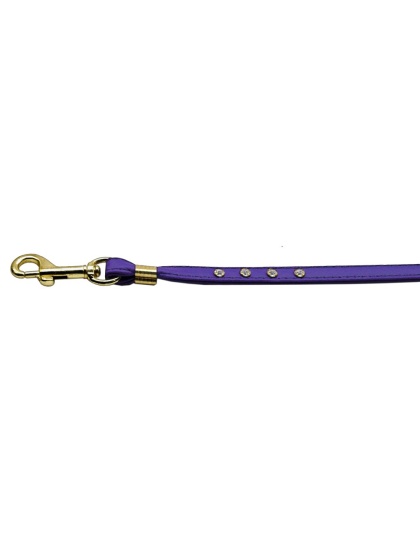 Clear Crystal Leash Purple Gold Hardware