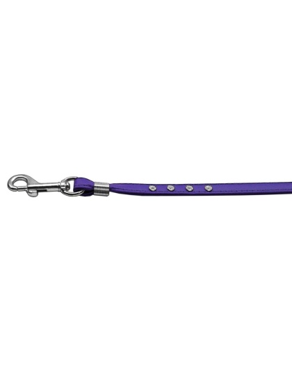 Clear Crystal Leash Purple Silver Hardware