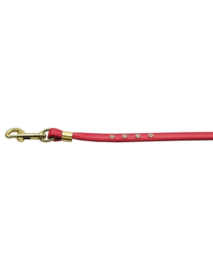 Clear Crystal Leash Red Gold Hardware