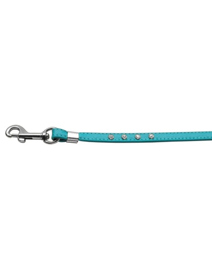 Clear Crystal Leash Turquoise Silver Hardware