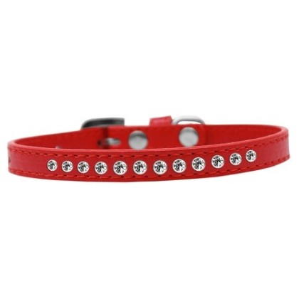 Clear Crystal Size 10 Red Puppy Collar