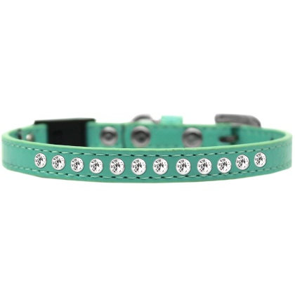 Clear Jewel Breakaway Cat Collar Aqua Size 10