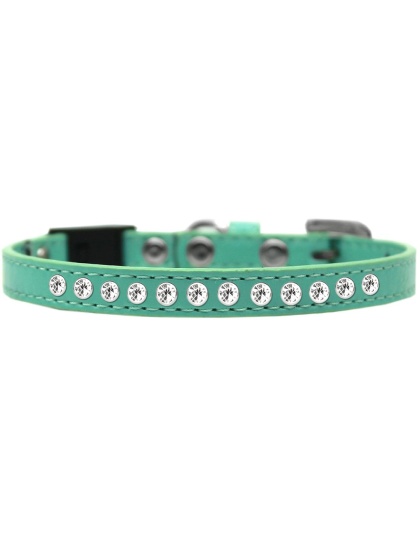 Clear Jewel Breakaway Cat Collar Aqua Size 10