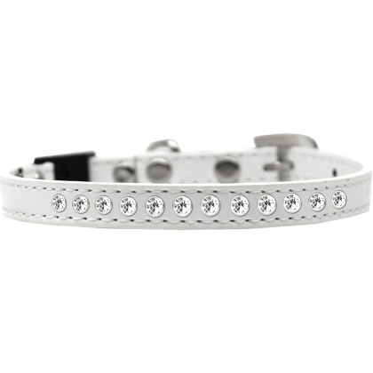 Clear Jewel Breakaway Cat Collar White Size 10