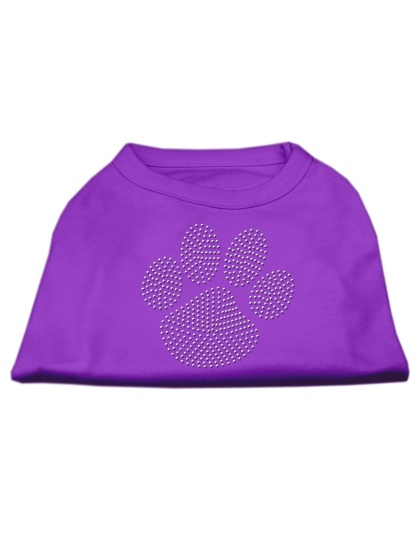 Clear Rhinestone Paw Shirts Purple L