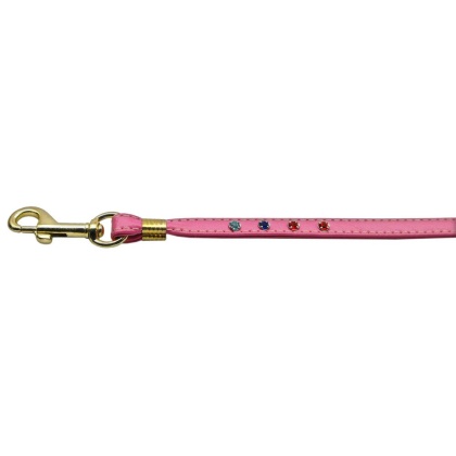 Confetti Crystal Leash Pink w/Confetti Gold Hardware