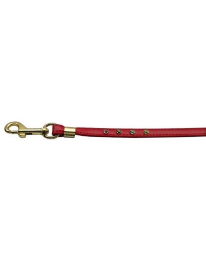 Confetti Crystal Leash Red w/Confetti Gold Hardware