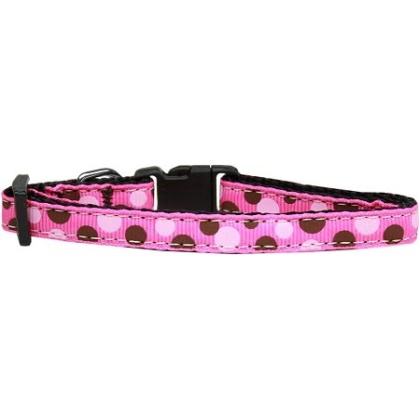 Confetti Dots Nylon Collar Bright Pink Cat Safety