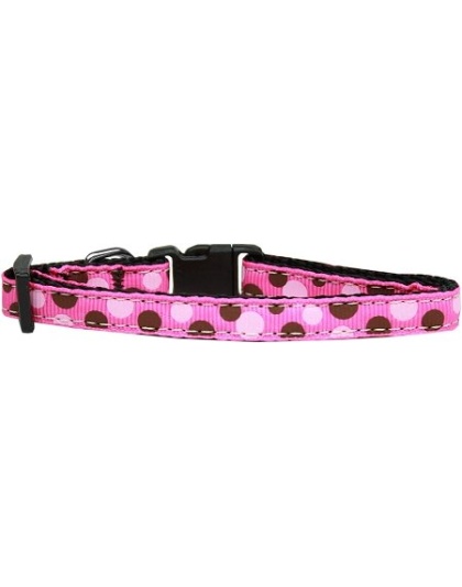 Confetti Dots Nylon Collar Bright Pink Cat Safety