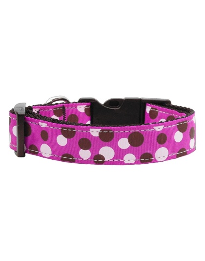 Confetti Dots Nylon Collar Fuchsia Large